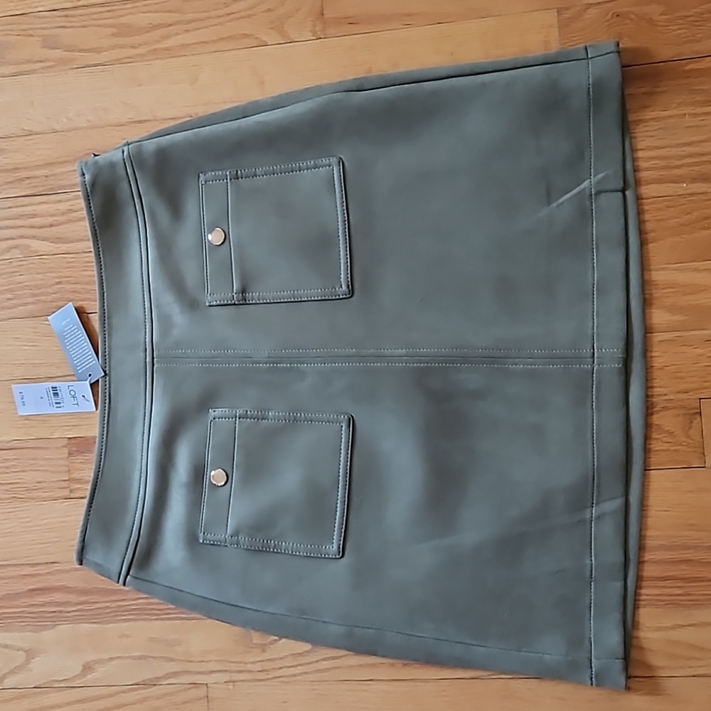 NWT LOFT Green suede skirt